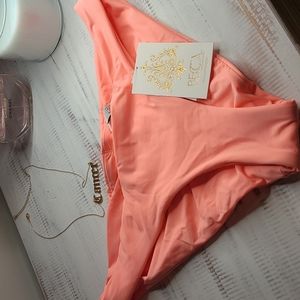 Becca adela ruched hipster bikini bottom sherbet